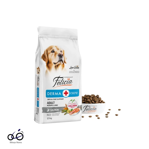 Felicia Hipoalerjenik Somonlu Düşük Tahıllı Yetişkin Köpek Maması 15kg ürün görseli 1