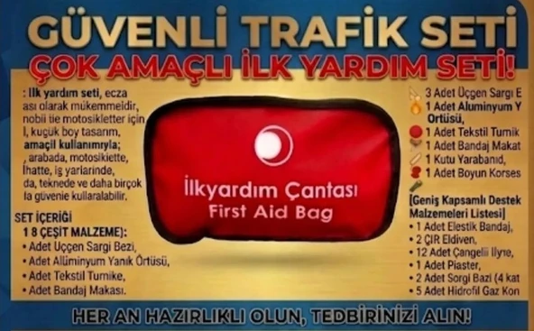 Tam Donanımlı 8 Parça İlk Yardım Seti ürün görseli 1