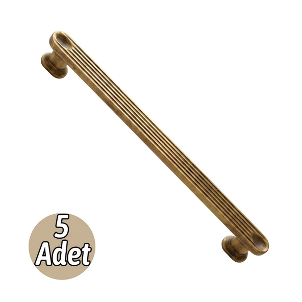 Özen Çizme Antik Sarı Çekmece Kulp 5 Adet Set 160 mm Dekoratif Mobilya Kulpu Şık Tasarım ürün görseli 1