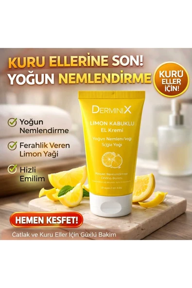 Limon Kabuklu El Kremi 50 ml – Yoğun Nemlendirici, Hızlı Emilim, Kuru Eller İçin ürün görseli 1