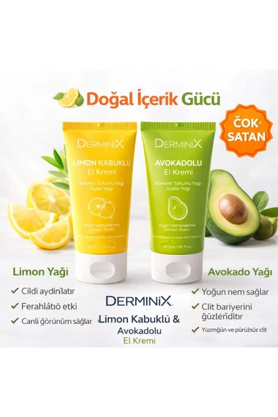 El Kremi 2'li Set 50 ml – Limon Kabuklu & Avokadolu Yoğun Nemlendirici ürün görseli 1