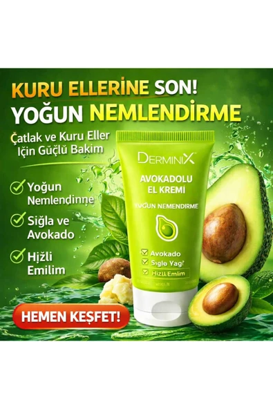 Avokadolu El Kremi 50 ml – Yoğun Nemlendirici, Hızlı Emilim, Kuru Eller İçin ürün görseli 1