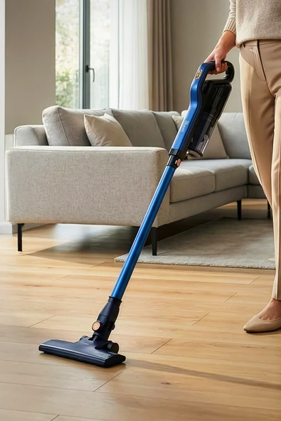 Lorenzo Slim Dikey / Pratik Elektrikli Süpürge Kablolu Hepa Filtre Prusya Mavi ürün görseli 1