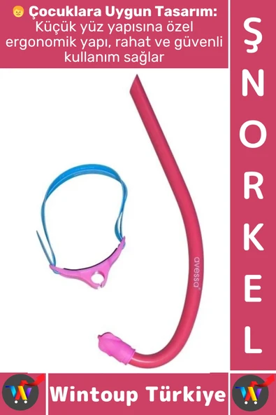 #Şnorkel Konfor Geniş Görüş Deniz Havuz Dalış Yüzme Eğitim Ayarlanabilir Çocuk Önden Dalış Şnorkeli ürün görseli 1