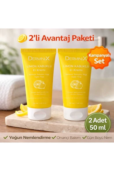 Limon Kabuklu El Kremi 2'li 50 ml – Yoğun Nemlendirici Avantajlı Set ürün görseli 1