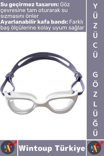 #Gözlük Ergonomik Konforlu Silikon Su Geçirmez Buğu Önleyen Ayarlanabilir Deniz Havuz Yüzücü Gözlüğü ürün görseli 1