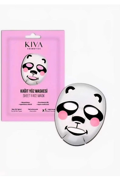 Panda Kağıt Yüz Maskesi Nemlendirici Aydınlatıcı Cilt Bakım Sheet Mask ürün görseli 1
