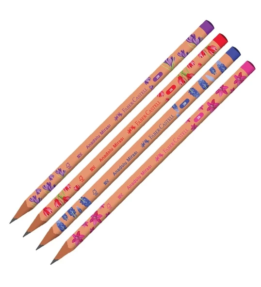 Faber-Castell Anadolu Mirası Çiçekler 2B Kurşun Kalem (6 Lı Paket) ürün görseli 1