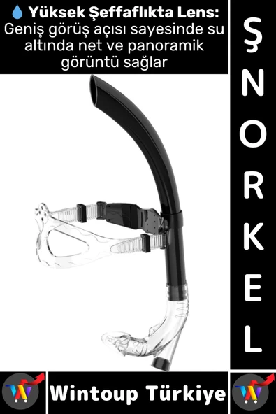 #Şnorkel Konforlu Yüksek Şeffaf Görüş Havuz Deniz Yüzme Eğitim Ayarlanabilir Önden Dalış Şnorkeli ürün görseli 1