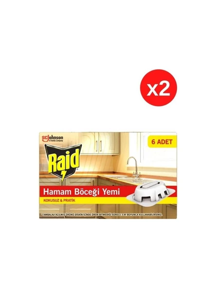 Raid Hamam Böceği Yemi 6’lı Her Tablet ile 3 Ay Koruma 2 Adet ürün görseli 1