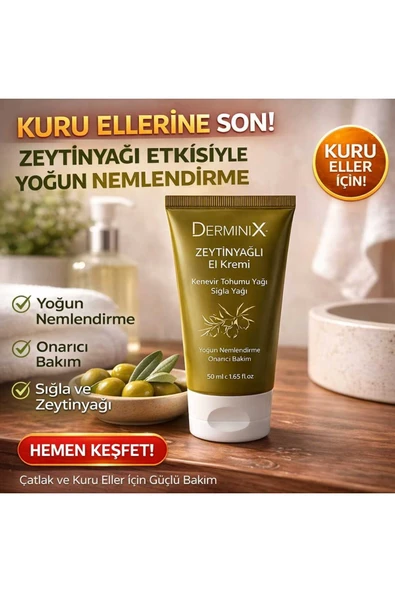 Zeytinyağlı El Kremi 50 ml – Yoğun Nemlendirici, Onarıcı Bakım, Kuru Eller İçin ürün görseli 1