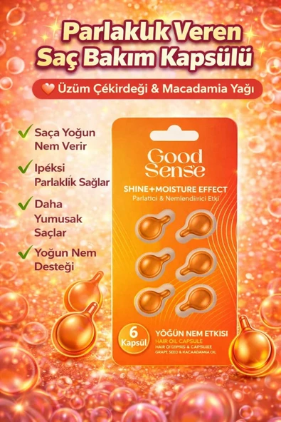 Üzüm Çekirdeği & Macadamia Yağlı Saç Bakım Kapsülü 6’lı Parlaklık Veren Saç Serumu ürün görseli 1