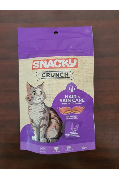 PATİLİMARKET kedi ödülü Crunch deri ve tüy bakımı tavuklu ürün görseli 1