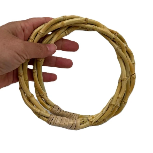 Angel Çanta Aksesuar 15 Cm Çift Gerçek Bambu Çanta Sapı  Sarmal Model ürün görseli 1