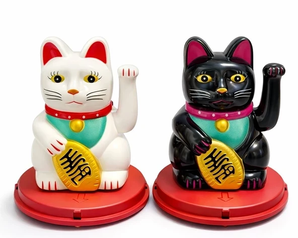 Güneş Enerjili Sallanan Şans Kedisi - Maneki Neko Alk4521 ürün görseli 1