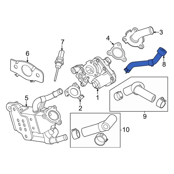 393632M421 Mobis Hyundai Tucson 1.6 Bnz Egr Hortumu C 2021-25 ürün görseli 1