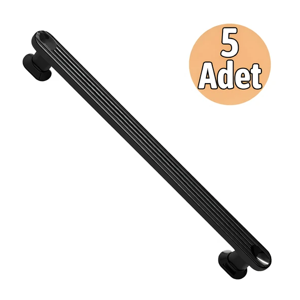 Özen Mat Siyah Dolap Kulpu 160 mm 5 Adet Set Çekmece Kapak Kulp Modern Şık Tasarım Kolay Montaj ürün görseli 1