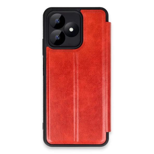 Realme Note 50 4g Kılıf Flip Cover - Kırmızı ürün görseli 1