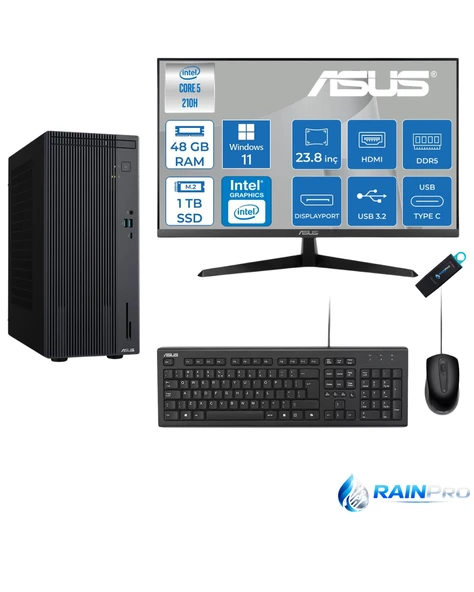Expertcenter P500MV Core 5-210H 48 GB RAM DDR5 1 TB SSD WİN11PRO ASUS 23.8'' MONİTÖR C52108512B0D23RNP14 ürün görseli 1