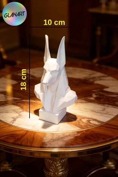 hediyelik masa üstü  3 boyutlu anubisin başı figürü 1 adet (  3 D filament ) ürün görseli 1
