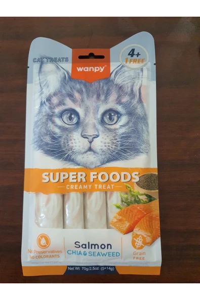 PATİLİMARKET somonlu chia tohumlu krema kedi ödülü 5*14 gr ürün görseli 1