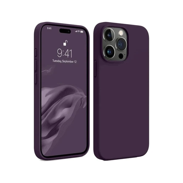 Apple İphone 15 Pro Max Kılıf First Silikon - Mürdüm ürün görseli 1