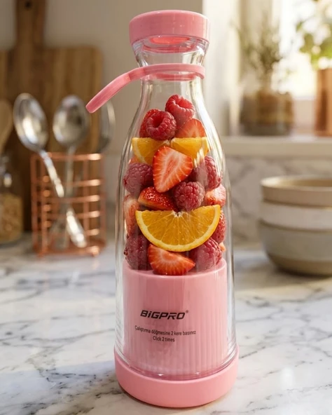 Taşınabilir Blender Smoothie Ve Meyve Karıştırıcı Kablosuz Kullanım ürün görseli 1