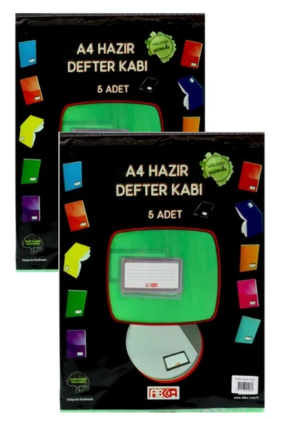 buzlu yeşil hazır kitap kaplığı a4 boy  kendinden yapışkanlı ayarlabilir tasarım, etiketli 10 adet ürün görseli 1