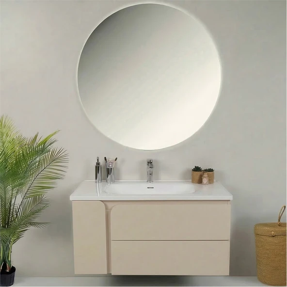 Kobos Future 100 cm Banyo Dolabı Seti Vanilla Grey - Resim 3