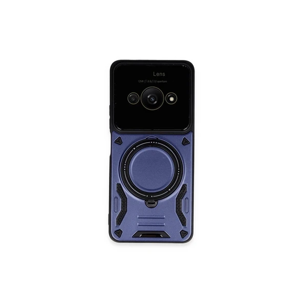Xiaomi Poco C61 Kılıf Joy Lens Standlı Kapak - Lacivert ürün görseli 1