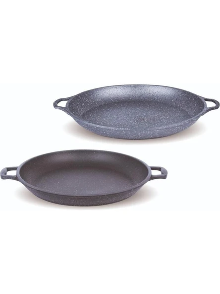 FMS G3021 Gri Granit Döküm Çift Kulplu Gözleme Tavası 36 cm ürün görseli 1