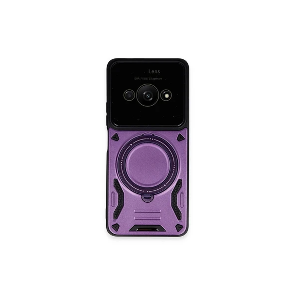 Xiaomi Poco C61 Kılıf Joy Lens Standlı Kapak - Mor ürün görseli 1