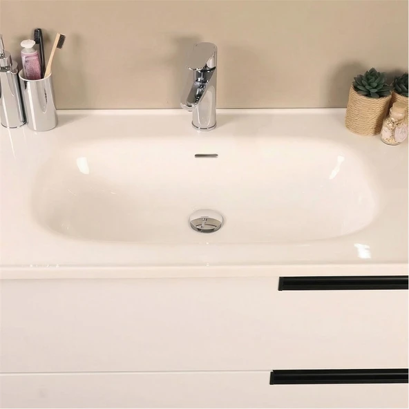 Kobos Eylül 100 cm Banyo Dolabı Seti Bianco - Resim 4