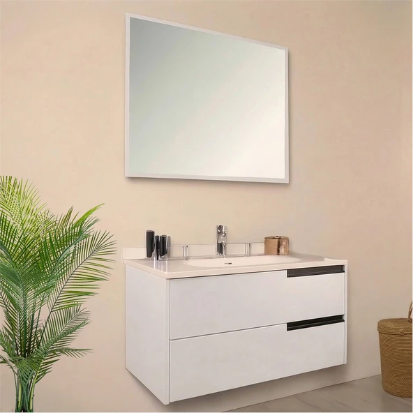 Kobos Eylül 100 cm Banyo Dolabı Seti Bianco - Resim 2