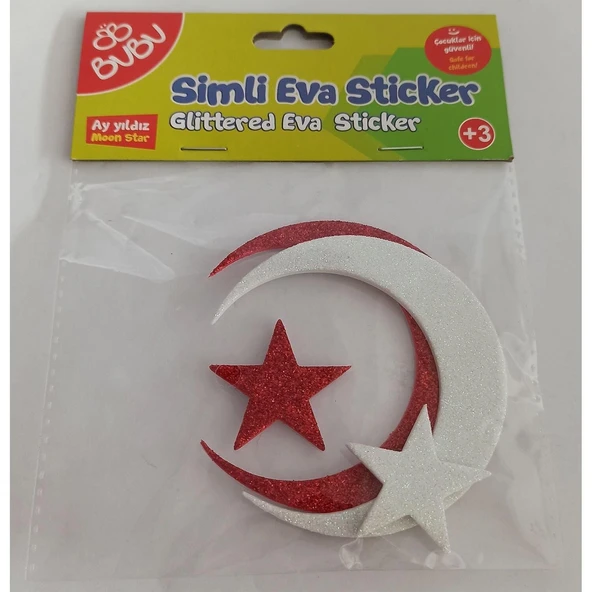 Bu-Bu Simli Eva Sticker Ay ve Yıldız Bubu-Sts047 ürün görseli 1