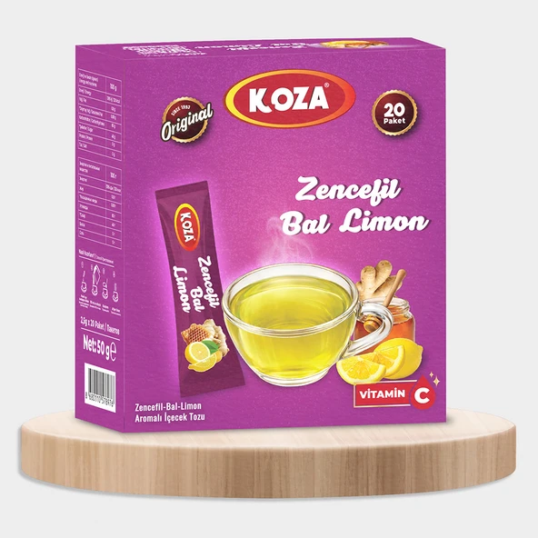 Koza Tek İçimlik Zencefil Bal Limon Aromalı İçecek Tozu (20 Stick) ürün görseli 1