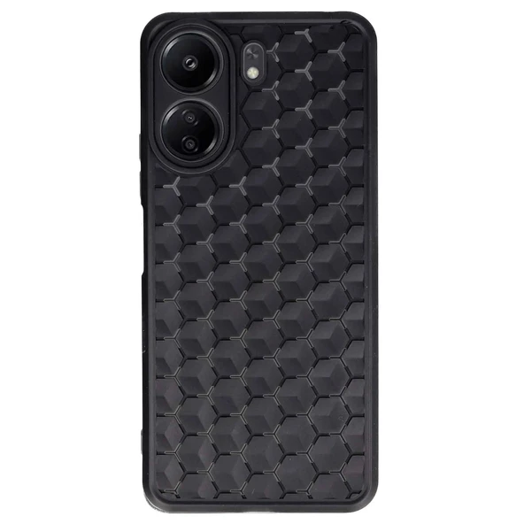 Xiaomi Redmi 13c Kılıf Petek Silikon Kapak - Siyah ürün görseli 1