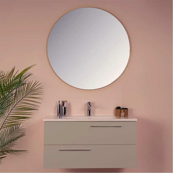 Kobos Serenity 100 cm Banyo Dolabı Seti Latte - Resim 3