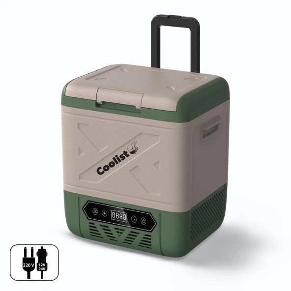 Coolist CLK18W 12/24Volt/ 220Volt 18 Litre Kompresörlü Tekerlekli Outdoor Oto Buzdolabı ürün görseli 1
