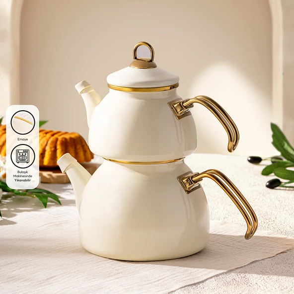 Emsan Retro Emaye Çaydanlık Takımı 1.1 lt - 2.3 lt ürün görseli 1
