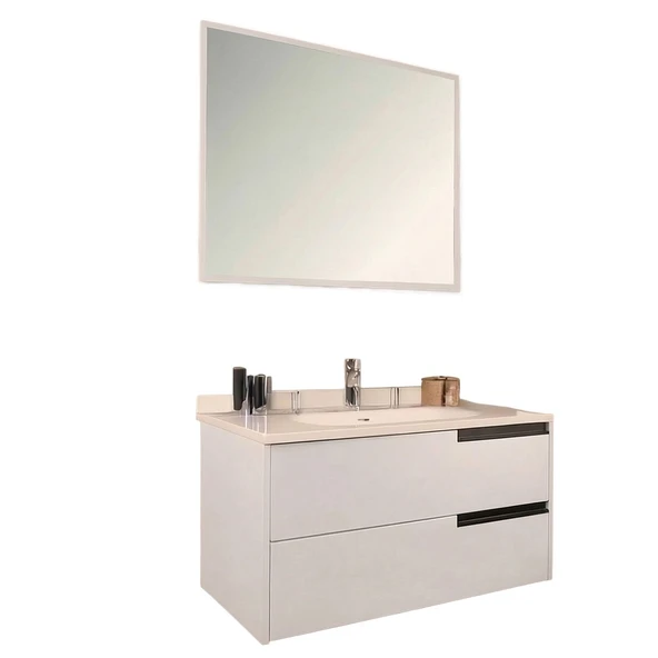 Kobos Eylül 100 cm Banyo Dolabı Seti Bianco ürün görseli 1