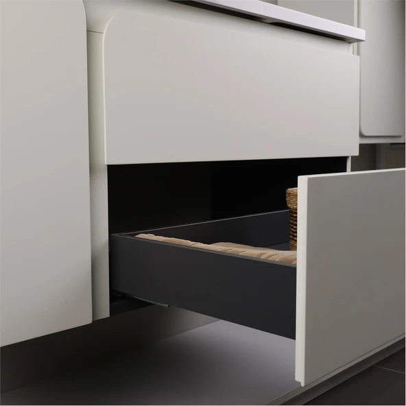 Kobos Future 100 cm Banyo Dolabı Seti Bianco - Resim 7