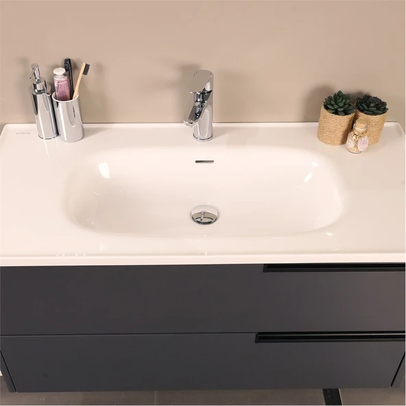 Kobos Eylül 100 cm Banyo Dolabı Seti Argento - Resim 4