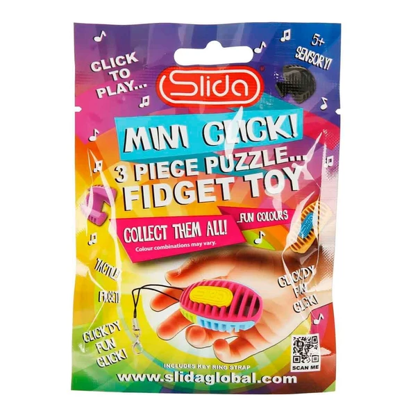 Mini Click 3 Parça Duyusal Puzzle - Stres Çarkı ve Odaklanma Oyuncağı ürün görseli 1