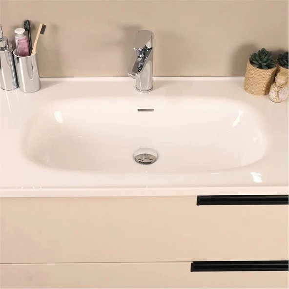 Kobos Eylül 100 cm Banyo Dolabı Seti Vanilla Grey - Resim 5