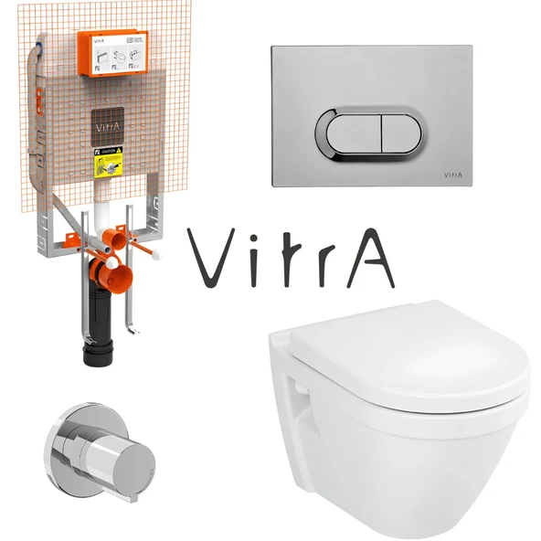 Vitra S50 Kanalsız Asma Klozet 7740T003-0850, Vitra Gömme Rezervuar Set 768-1851 ürün görseli 1