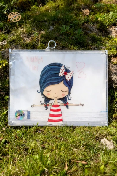 sunum proje dosyası klips fermuarlı a4 boy ödev dosyası kız desenli (32,5x24,5 cm) 1 adet ürün görseli 1