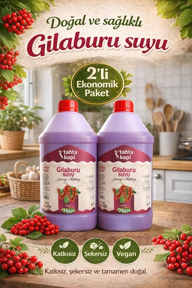 Tahta Kapı Gilaburu Suyu 5 L x 2 (10 L) Şekersiz Katkısız Vegan ürün görseli 1
