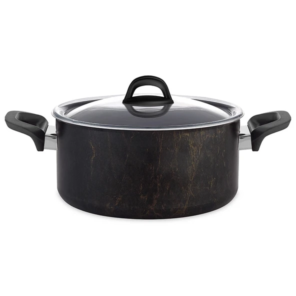 Hascevher Terra Nonstick Tencere 24 cm Siyah Altın ürün görseli 1