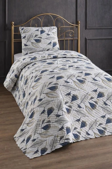 Ultrasonik Kapitoneli Yeşim Tek Kişilik Pike Takımı 160x235 cm ürün görseli 1